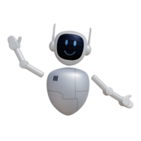 Robot 3d character with happy gesture png