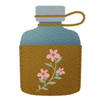 Camping Flask in Leather Case png