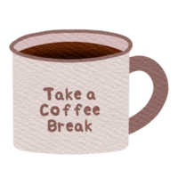 Brown mug of coffee png