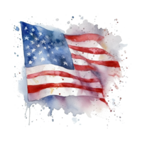 Aquarell USA Flagge. Illustration ai generativ png