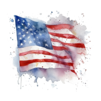 Watercolor USA flag. Illustration png