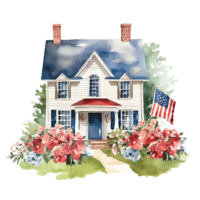 USA Farmhouse. Illustration png