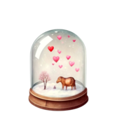 Snow Globe Valentine Day Watercolor design sublimation png