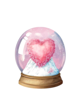 Snow Globe Valentine Day Watercolor design sublimation png