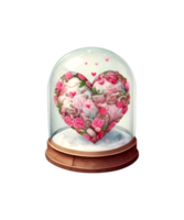 Snow Globe Valentine Day Watercolor design sublimation png