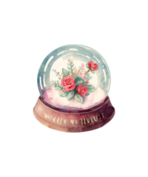 Snow Globe Valentine Day Watercolor design sublimation png