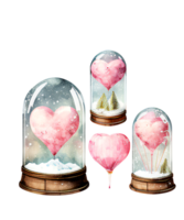 Snow Globe Valentine Day Watercolor design sublimation png