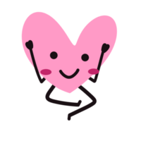 Cute heart shape cartoon character png