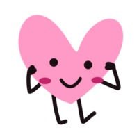 Cute heart shape cartoon character png