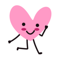 Cute heart shape cartoon character png