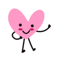 Cute heart shape cartoon character png