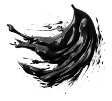 Black oil painting stroke. Illustration png