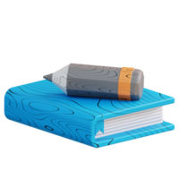 3d illustration de une crayon plus de une livre png