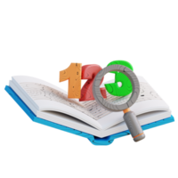 3D illustration of a counting book png