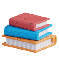 3D illustration of pile of books png