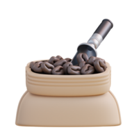 3d Illustration Sack von Kaffee gewesen png