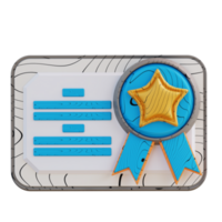 3D Illustration of award certificate png