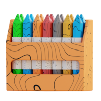 3D illustration of color crayons png