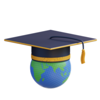 3D illustration of world graduation png
