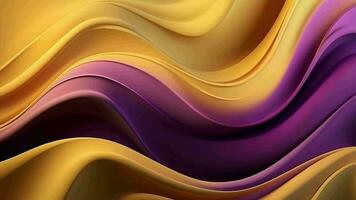 teórico Fundación con ola brillando oro y púrpura punto seda superficie. video