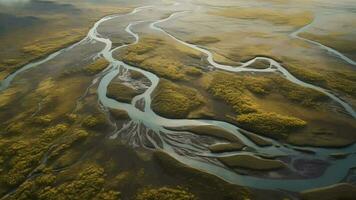 in de lucht afbeelding van een IJslands stroom. video