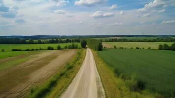 Wind airborne see - harsh road in summer. video