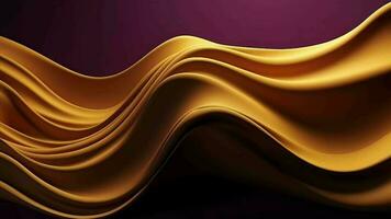 spéculatif fondation avec vague brillant or et violet point soie surface. video