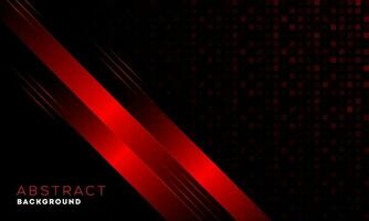 Red and Black Abstract Background with Striped and Square Pattern. vector