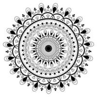 Symmetrical Mandala Pattern Design in Line Art. vector