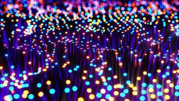 Multicolored LEDs moving in waves. Infinitely looped animation video