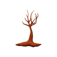3D Render of Brown Bare Tree Element On White Background. png