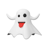 3D Render of Cartoon Ghost Element On White Background. png