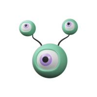 3D Render of Three Eyeball Element On White Background. png