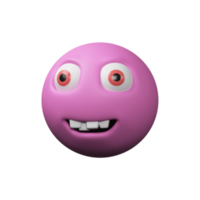 3D Render of Round Monster Element On White Background. png