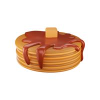 3D Render of Chocolate Pancake Icon. png