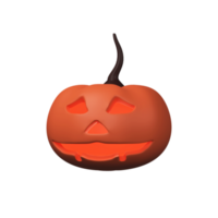 3d hacer de de miedo calabaza o Jack-o-lantern elemento en blanco antecedentes. png