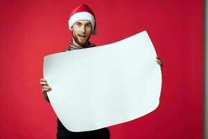 handsome man in New Year's clothes advertising copy space studio posing photo