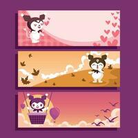 Cute Bunny Banner Template vector