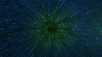 abstrakt Färg ändring hypnotiserande energi magisk ljus lysande spiral virvla runt partikel tunnel med bokeh effekt bakgrund video