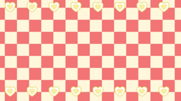 cute heart on checkerboard trendy background, checkers illustration decoration png