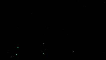 Green colored particles flying, particles background, abstract background. video