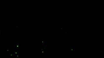 Green colored particles flying, particles background, abstract background. video