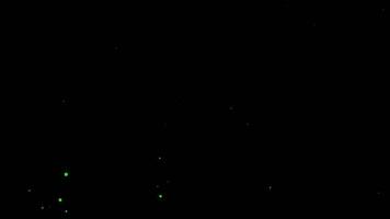 Green colored particles flying, particles background, abstract background. video
