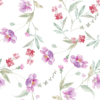 lila Rose Aquarell Blume nahtlos Muster png