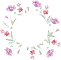 lila Rose Aquarell Blume Kranz png