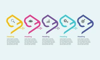 Business concept infographic template with diagram. Five steps presentation business infographic template. Modern infographic design template vector