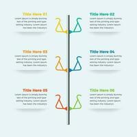 seis pasos presentación negocio infografía modelo. negocio concepto infografía modelo con diagrama. moderno infografía diseño modelo vector