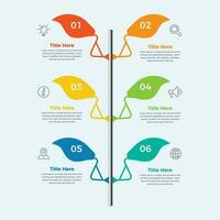 seis pasos presentación negocio infografía modelo. negocio concepto infografía modelo con diagrama. moderno infografía diseño modelo vector