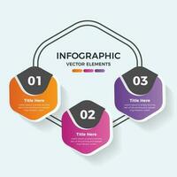 Business concept infographic template with diagram. Three steps presentation business infographic template. Modern infographic design template vector