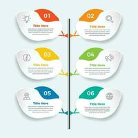 seis pasos presentación negocio infografía modelo. negocio concepto infografía modelo con diagrama. moderno infografía diseño modelo vector